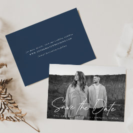 Casual Script Navy Foto Spara Datumet