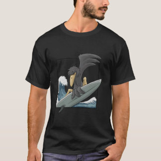 Casual Surfer Crow Funky Raven Surfing On Japan Wa T Shirt