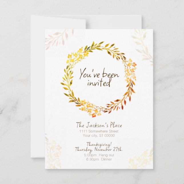 Casual Thanksgiving Invitation - Make it your own Inbjudningar (Framsida)