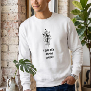 Casual vit crewneck-svärm med minimalistisk design lång ärmad tröja