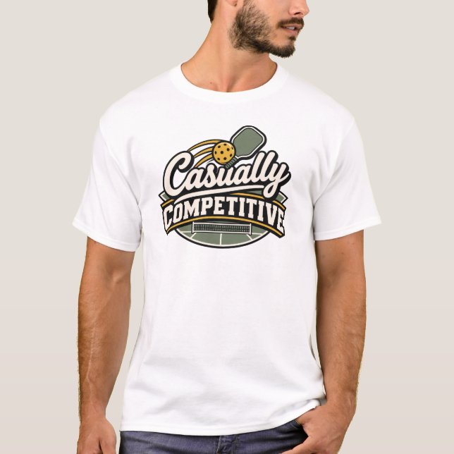 Casually Competitive | Pickleball Present T-Shirt (Framsida)