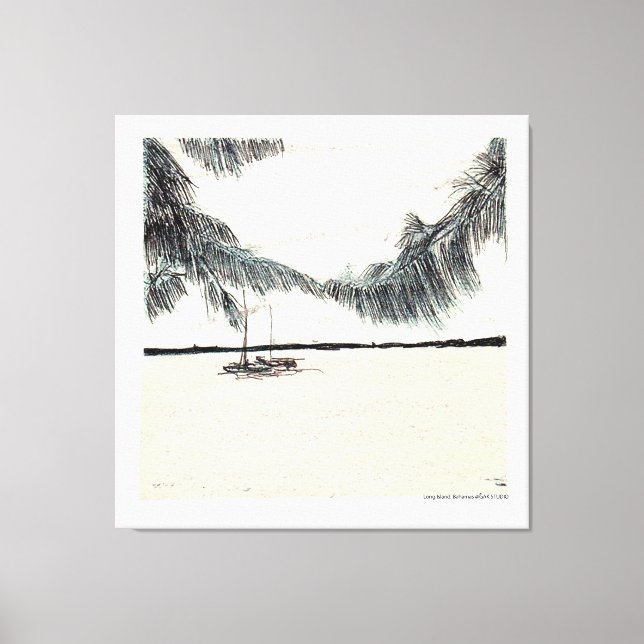 Casuarina Träd Long Island Bahamas Canvastryck (Framsida)