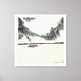 Casuarina Träd Long Island Bahamas Canvastryck