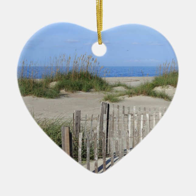 Caswell strand, NC-land och sjölandskap Julgransprydnad Keramik (Framsidan)