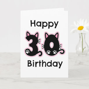 cat 30års födelsedag-kort kort