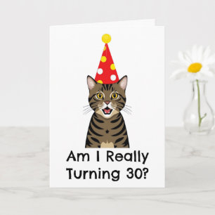 cat 30års födelsedag-kort kort