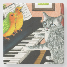 Cat 457 playing Piano Birds Stenunderlägg