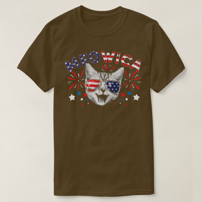 Cat 4th Of July American Flag Meowica Patriotic Ca T Shirt (Design framsida)