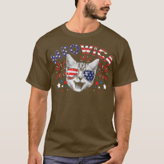 Cat 4th Of July American Flag Meowica Patriotic Ca T Shirt