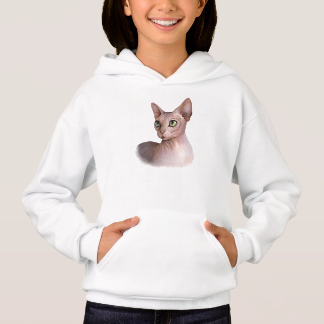Cat 578 Sphynx white background Tee (Framsida)