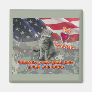 Cat Adopts Veteran för livslång vän Magnet