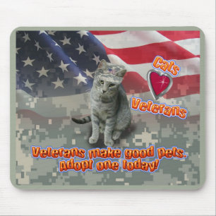 Cat Adopts Veteran för livslång vän Musmatta