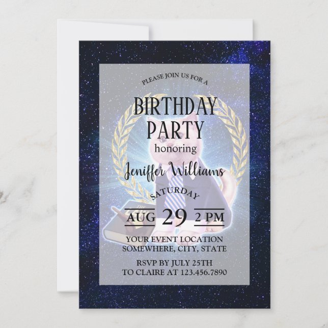 Cat advokat i rymden inbjudningar (Framsida)