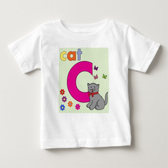 Cat Alphabet Brev C T Shirt (Framsida)