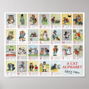 Cat Alphabet, Louis Wain Poster