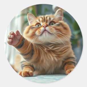 Cat amgi runt klistermärke