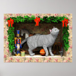 Cat and Christmas stuff Poster