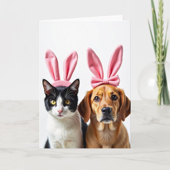 Cat And Dog Friends Fun Card Kort (Framsida)