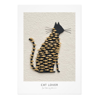 Cat and Fish v11 Fototryck