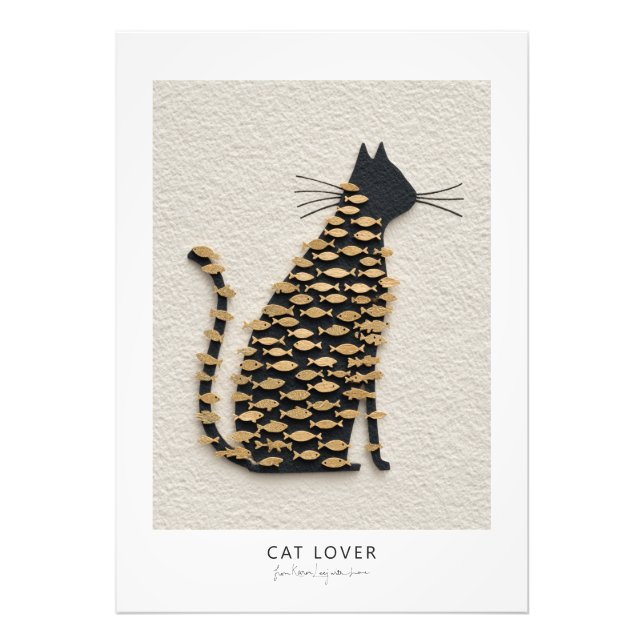 Cat and Fish v11 Fototryck (Framsidan)