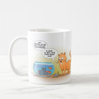 Cat and fish; werken vanuit huis kaffemugg