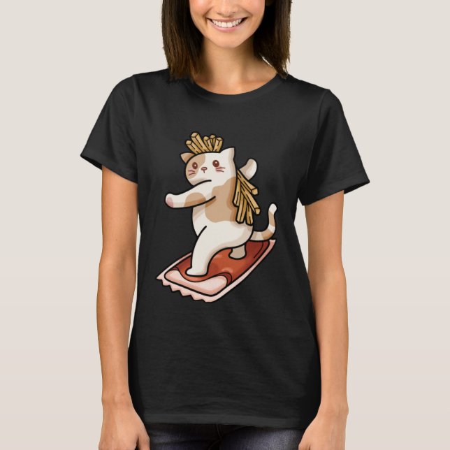 Cat And Fries T Shirt (Framsida)