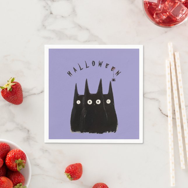 Cat and Halloween, personalized Pappersservett (Insitu)