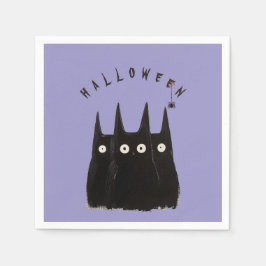 Cat and Halloween, personalized Pappersservett