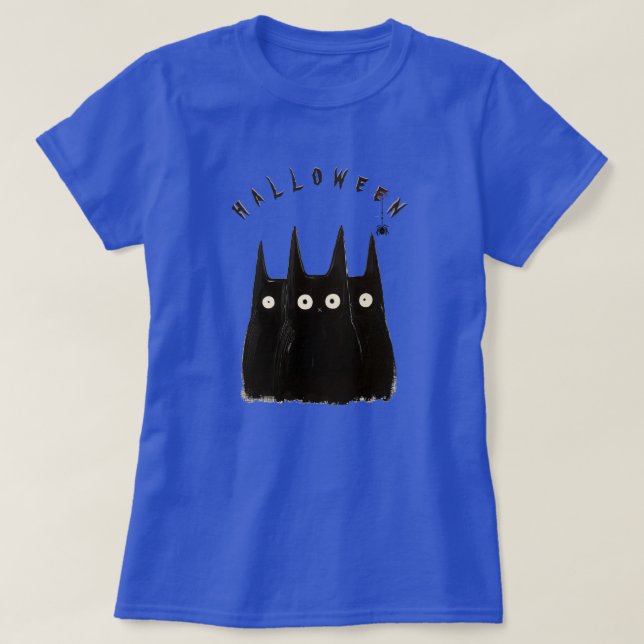 Cat and Halloween, personalized T Shirt (Design framsida)