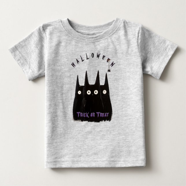 Cat and Halloween, personalized T Shirt (Framsida)