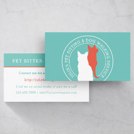 Cat and Hund Pet Sitter Dog Walker Visitkort