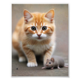 Cat and Mouse Fototryck