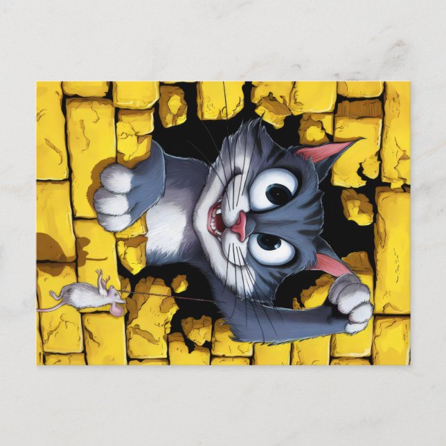 Cat and mouse. vykort (Framsida)