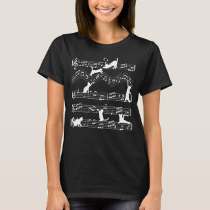 Cat and Musical Note Instrumental Ljud Music T Shirt