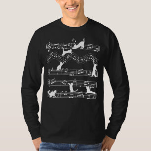 Cat and Musical Note Instrumental Ljud Music T Shirt