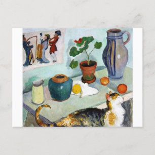 Cat and still Life, August Macke Vykort