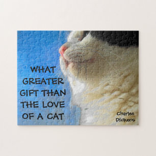 Cat and Window Charles Dickens Quote Pussel