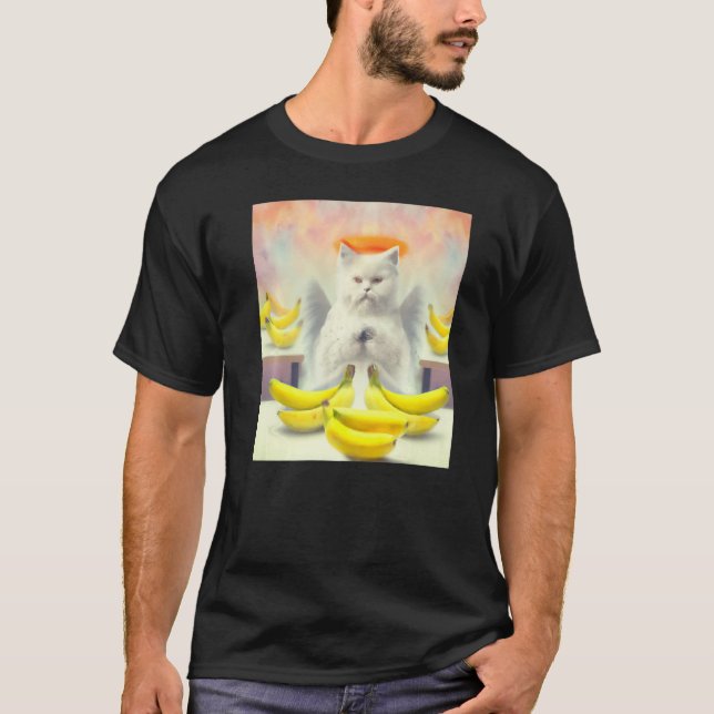 Cat angel artwork meow kitty portrait cute banana  t shirt (Framsida)