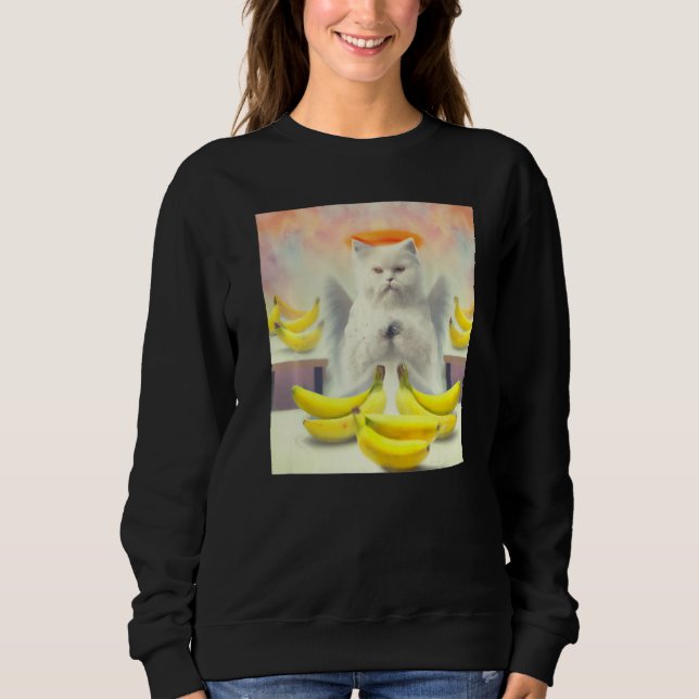 Cat angel artwork meow kitty portrait cute banana  t shirt (Framsida)