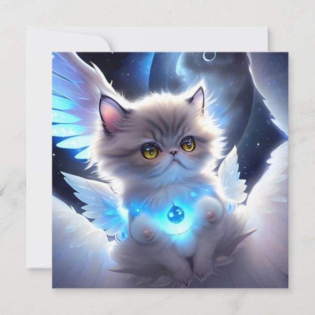 Cat Angel Fantasy Anteckningskort (Framsida)