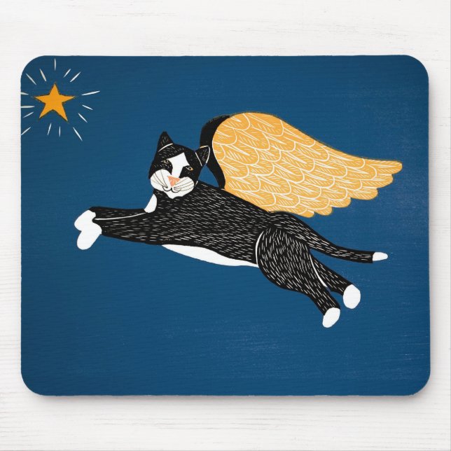 Cat Angel Mousepad - Stephen Huneck Musmatta (Framsidan)