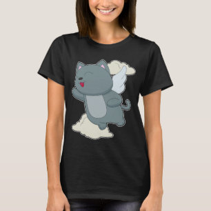 Cat Angel vingar Clouds T Shirt