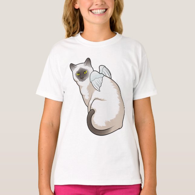 Cat Angel vingar T Shirt (Framsida)