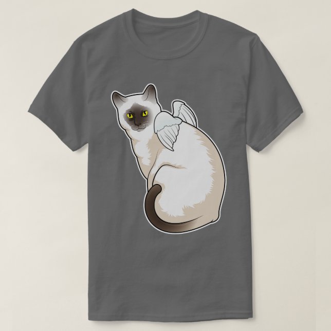 Cat Angel Vingar T Shirt (Design framsida)