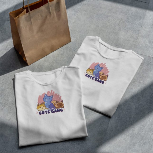 Cat Animal Family Cute T Shirt (Skapare uppladdad)