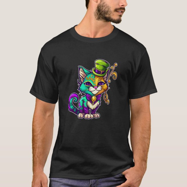 Cat Animal Mardi Gras Carnival Jester Cat Mardi Gr T Shirt (Framsida)