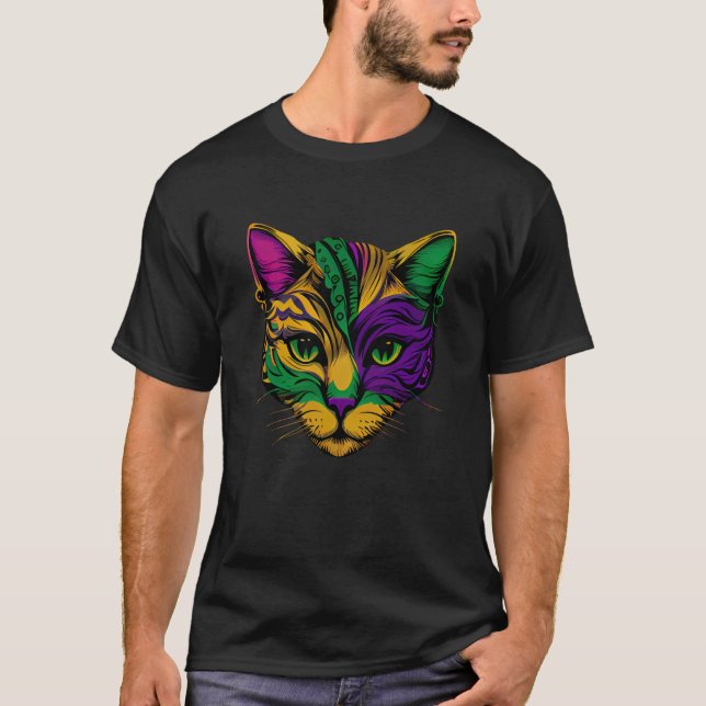 Cat Animal Mardi Gras Carnival Jester Cat Mardi Gr T Shirt (Framsida)