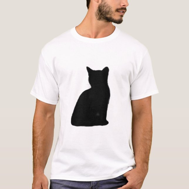 Cat Animal Silhouette Sticker Clipart T Shirt (Framsida)