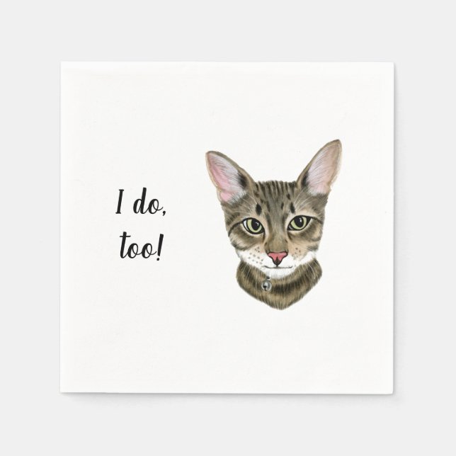 Cat Anpassningsbar Cocktail Napkin Pappersservett (Framsidan)