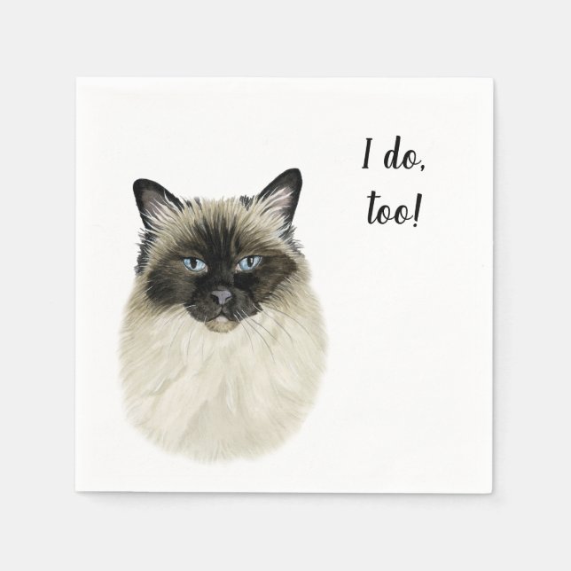 Cat Anpassningsbar Cocktail Napkin Pappersservett (Framsidan)